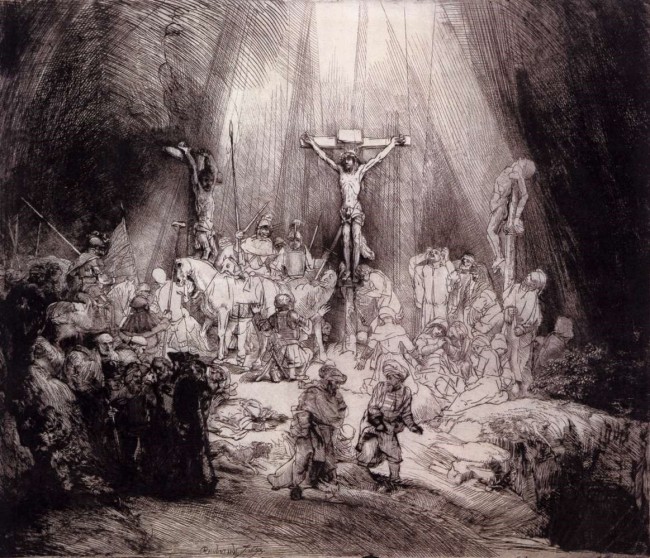"The Three Crosses" by Rembrandt